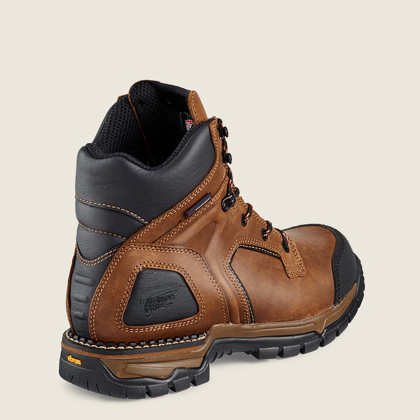 Red Wing Mens Safety Boots - Flexforce® - 6-inch Waterproof Toe - Brown/Black - WRY478950